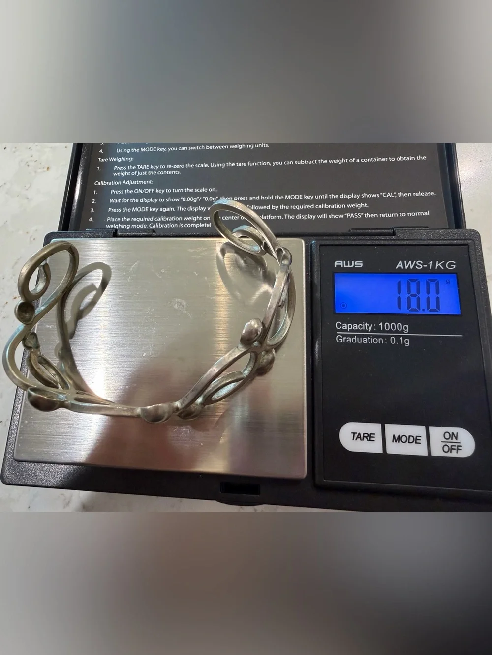 Vintage Mexican 925 Silver Scroll Statement Cuff Bracelet
